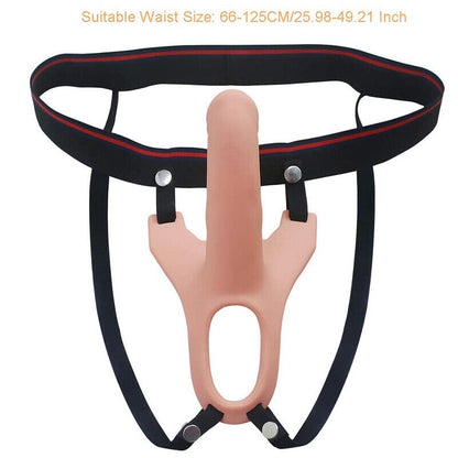 Realistic Dildo Hollow Strap on Dildo Silicone Penis Sleeve Extender Men Sex Toy